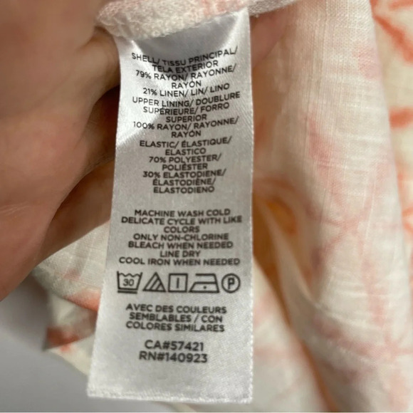 Loft Cami Peplum Star Tie Die Linen Blend - Picture 7 of 8